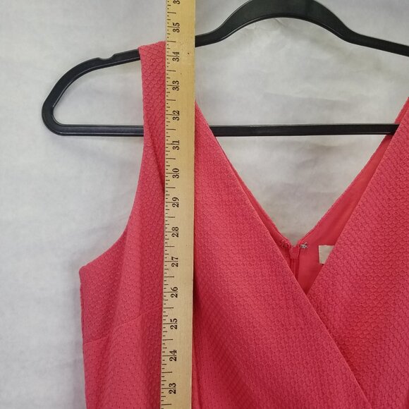 Ana Taylor Loft A-Line Dress Women's 4 Petite Pink Surplice Textured Pleated NEW - Picture 15 of 16